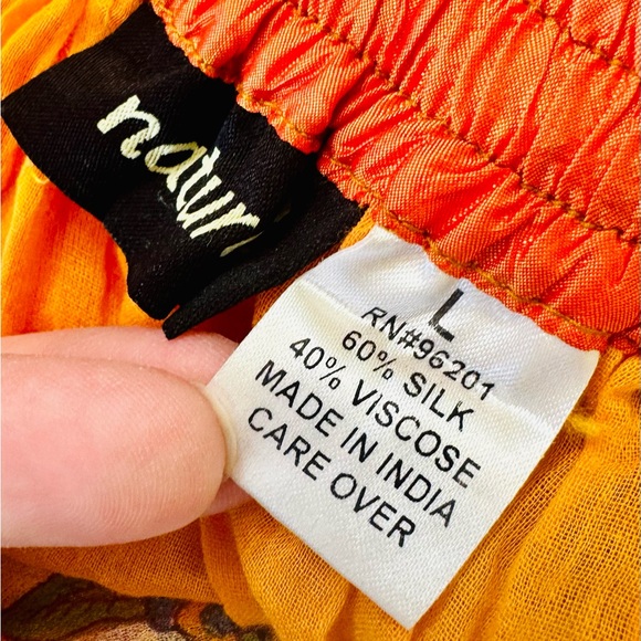 EUC Natural Boho Silk Blend Broomstick Peasant Maxi Skirt - Picture 11 of 12